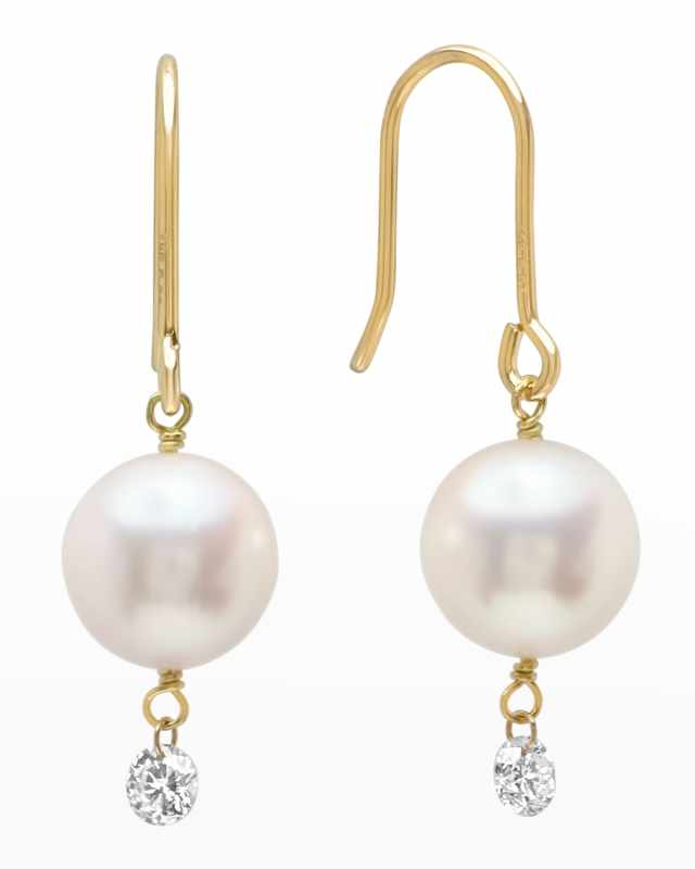 Diamond and Pearl Earrings